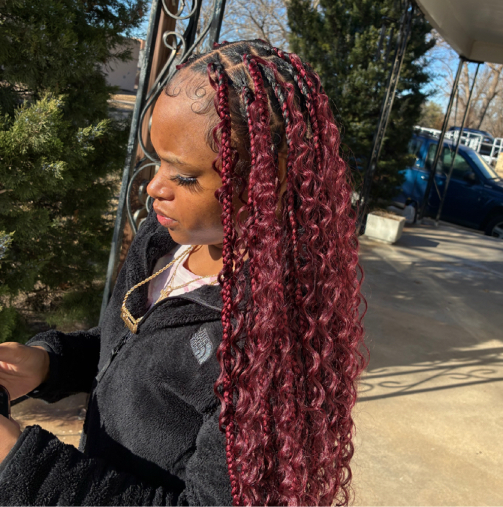 Medium w/smaller Plaits at BraidsByJinece in Wichita, KS