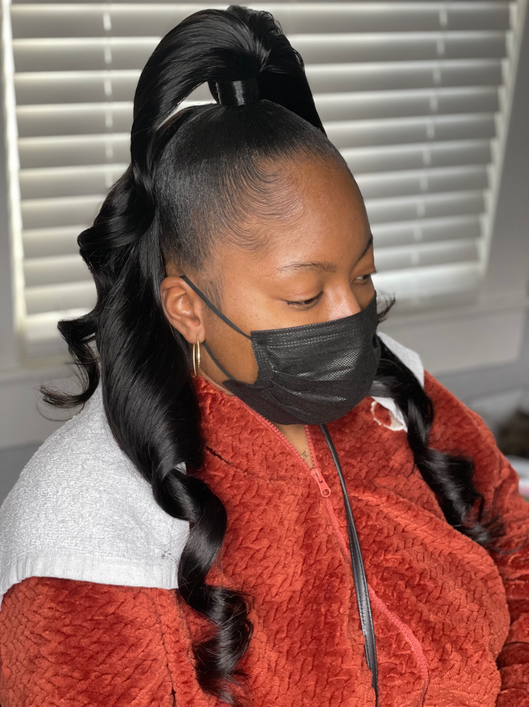 HALF UP HALF DOWN (QUICK WEAVE)