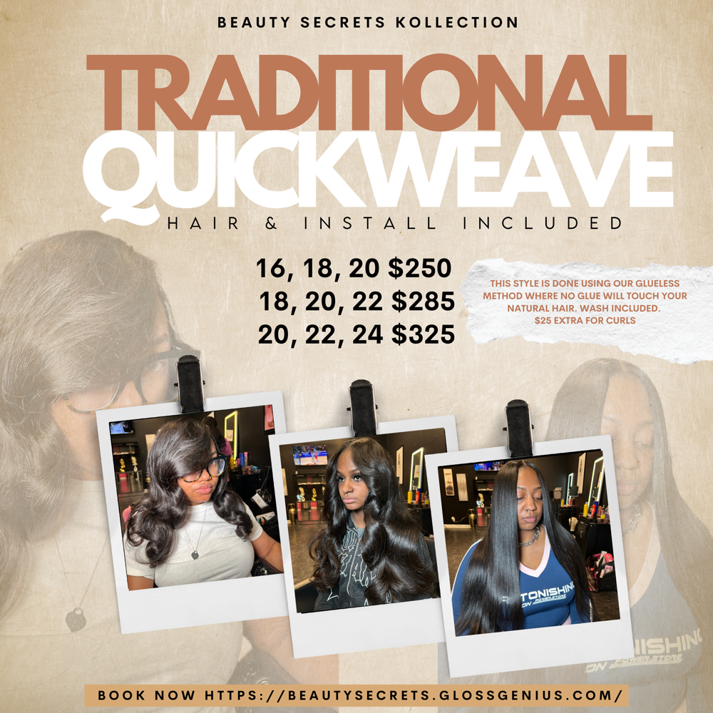 16” 18” 20” Traditional Quick Weave