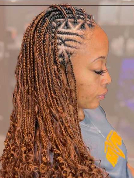 Tribal Braids W/Design- Back Length