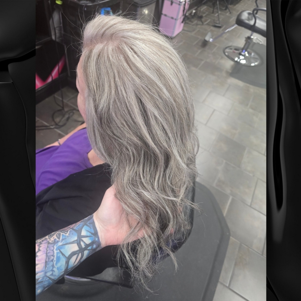 Gray Blending W/Haircut at Get Cut & Dye Hair Salon & Spa in Alexandria, LA