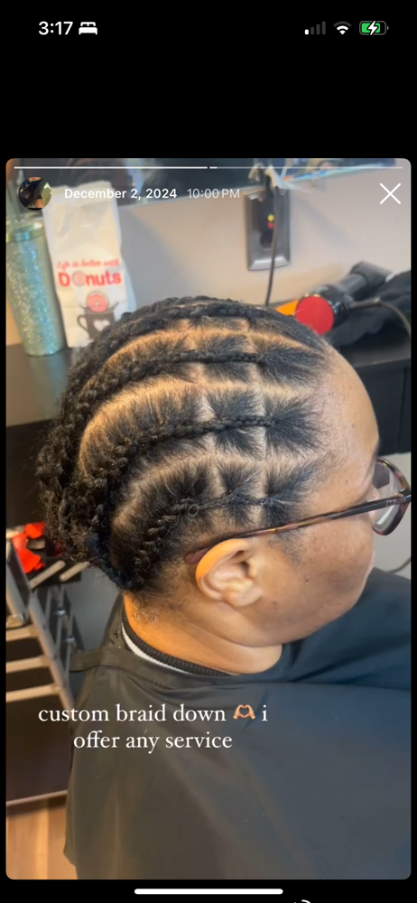 Shampoo & braid down