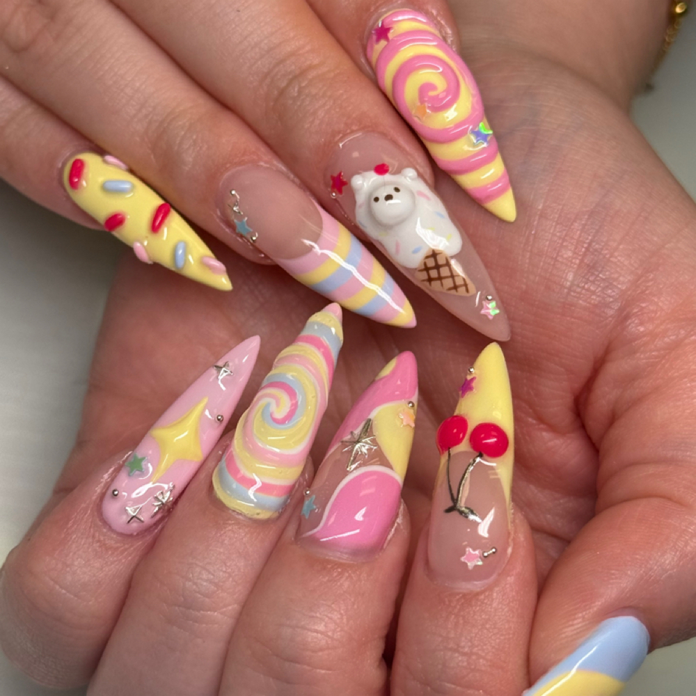 Gel X Full Set w/ Tier 4 Nail Art at NailsWithLuv in Spring Hill, FL