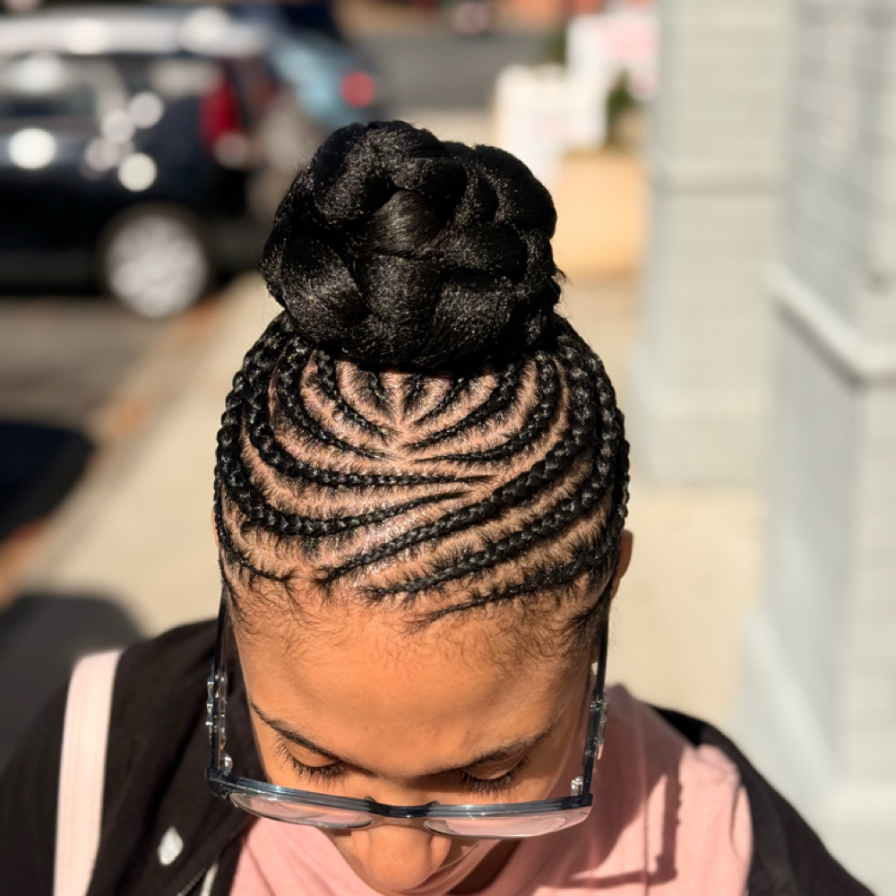 Cornrow High Ponytail at Mane In The Mirror Salon in Charlotte, NC