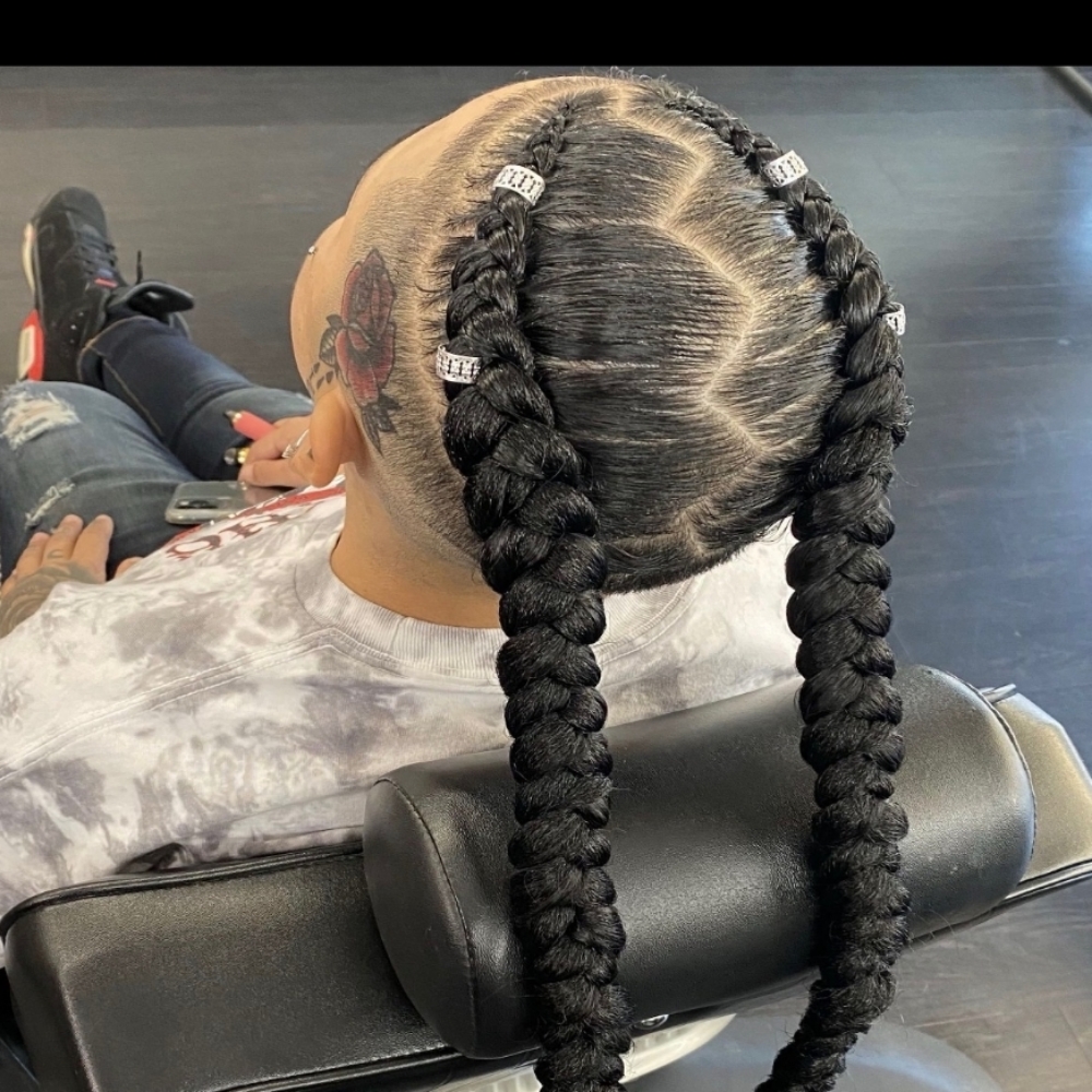2 Braids W/ Hair at JayBug Braids & Styling in Pomona, CA
