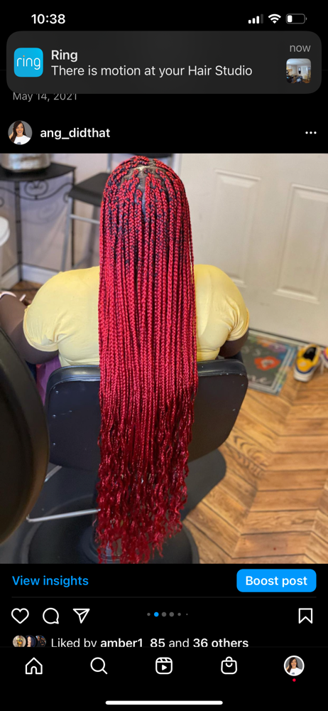 Small Thigh Length Box Braids