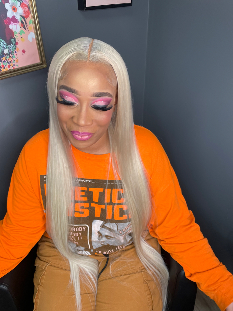 Frontal glue in weave