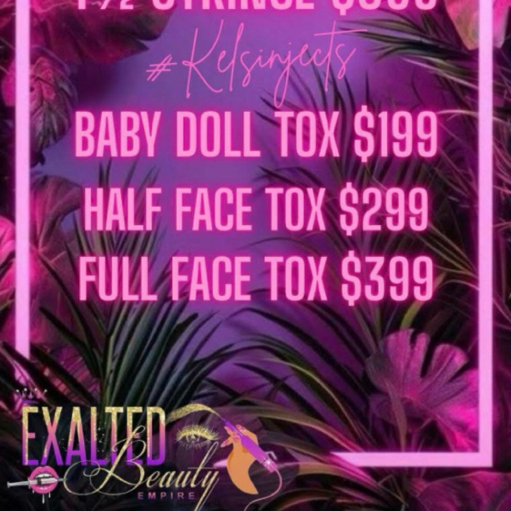 Baby Doll Tox at Exalted Beauty Empire in Corpus Christi, TX