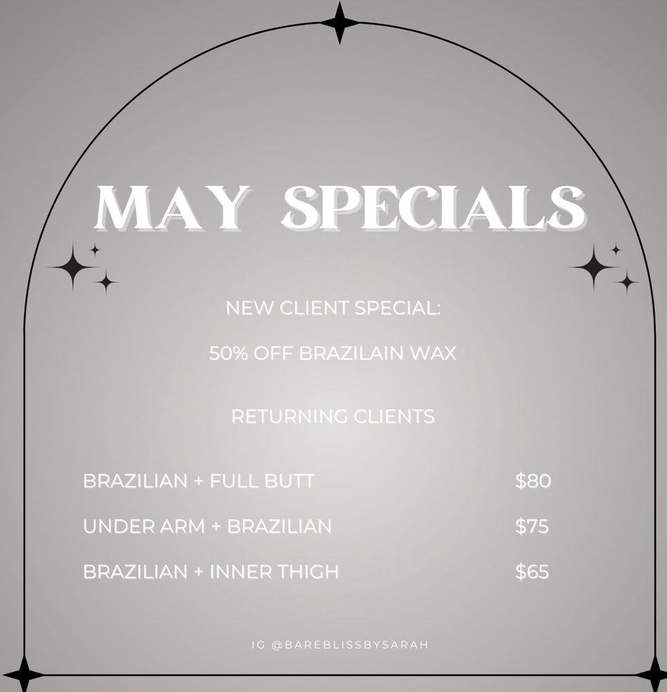 New Client Brazilian Wax 50% off