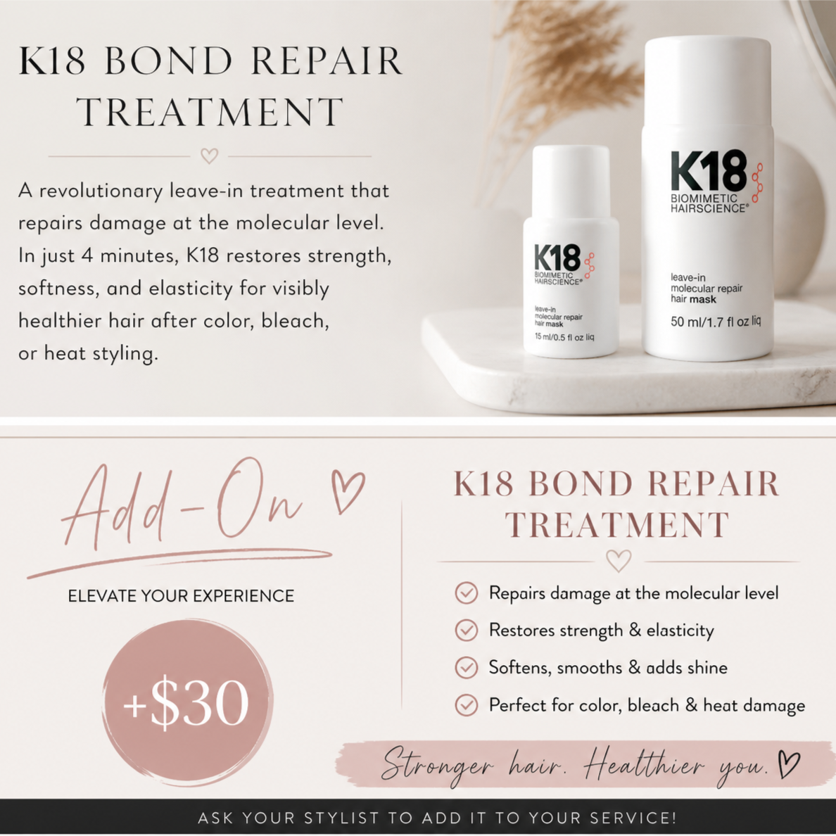 Bond Repair Treatment at Nicholes Blank Canvas in Montgomery, TX