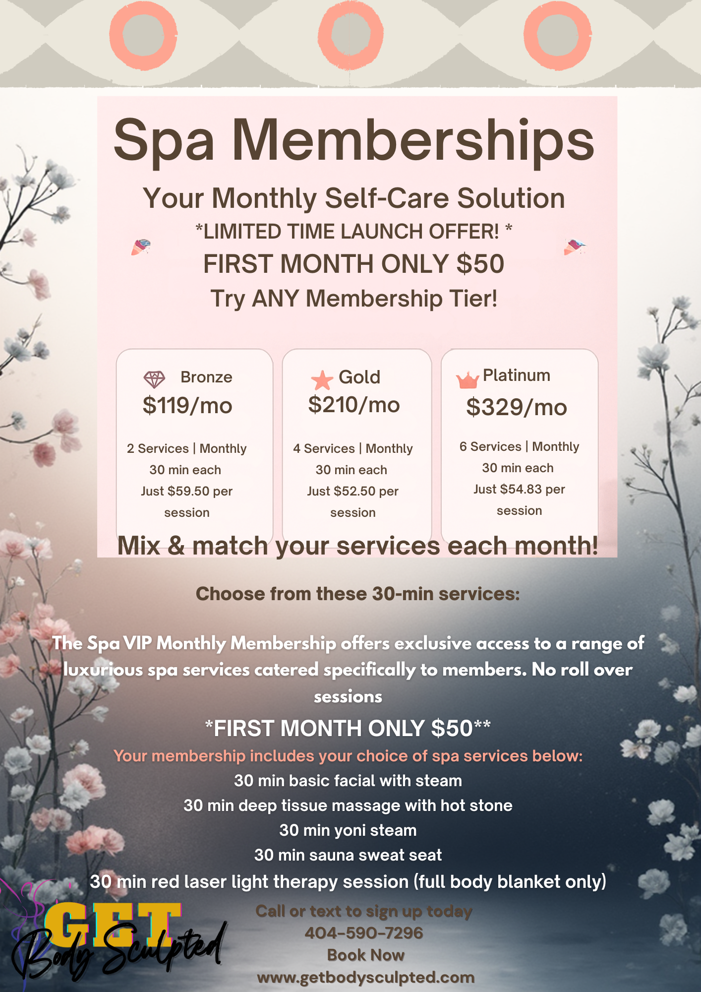 VIP Spa Monthly Membership Bronze