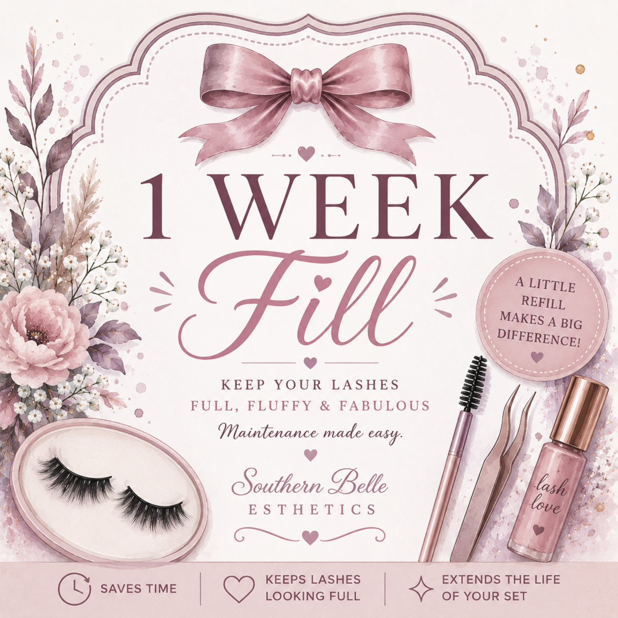 1 week lash fill in at Southern Belle Esthetics in Marion, NC