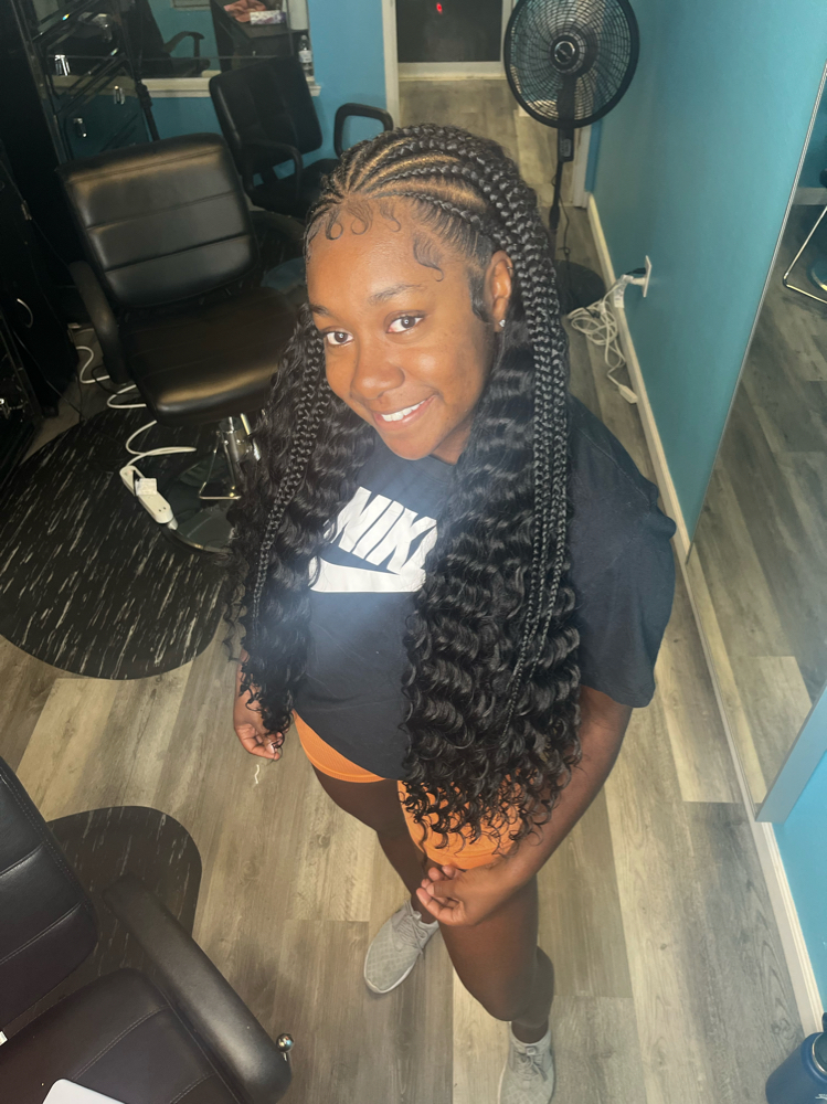 HALF BRAIDED (Med) HALF CURLY at Drea’s hair design in Oakland, CA
