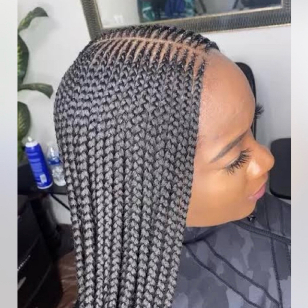 Tribal 3 Layers Cornrows Braids at Beauty Lounge By Mariam |Braids|Makeup|WigInstall| in Spring, TX