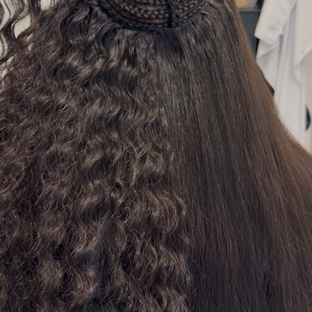 Straighten Curly Extensions Add On at B Luxe Hair Co. in Dallas, TX