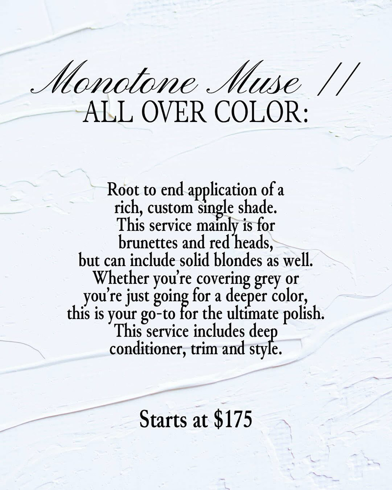 ALL OVER COLOR (brunette or red)