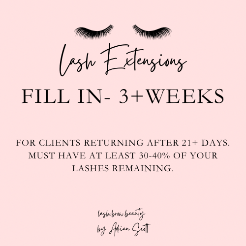 Lash Extension Fill (3+ Weeks)