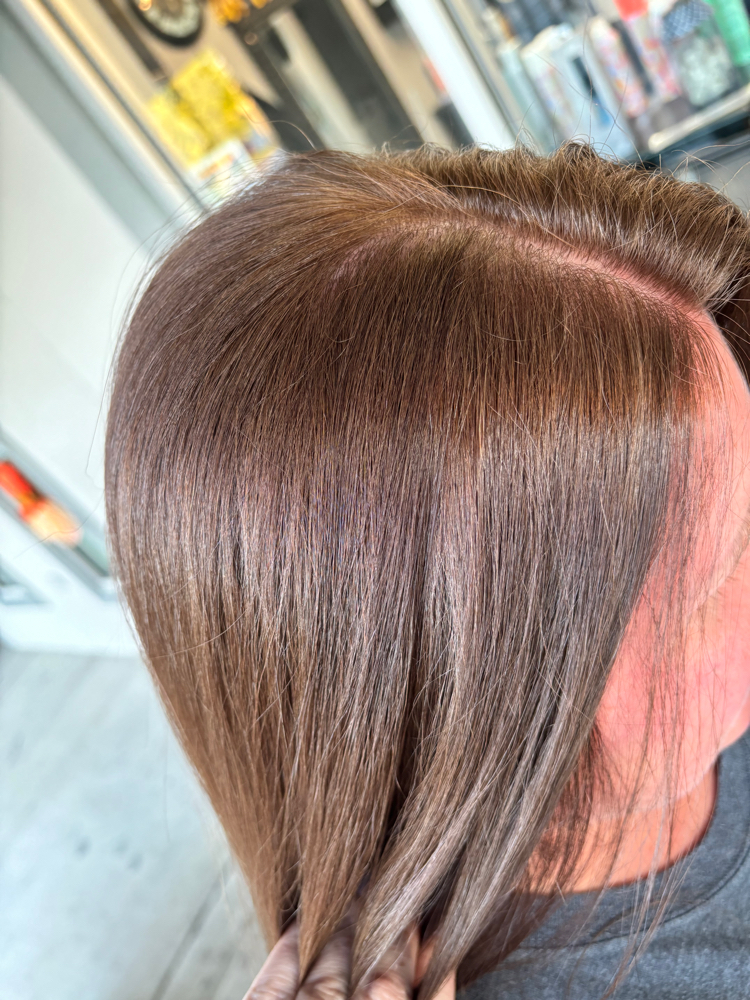 Root Retouch + haircut