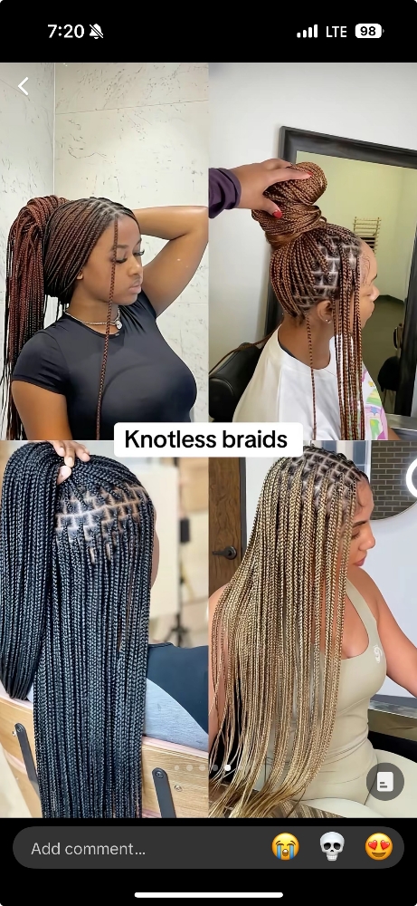 Knotless Braids Medium Mid Back at Wavelength Beauty By Donna in Mount Laurel, NJ