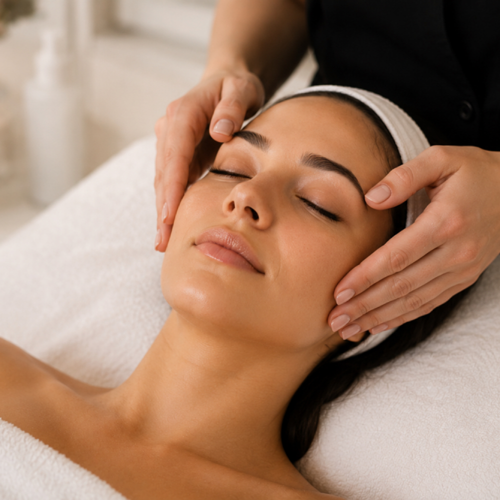 New client skin consultation at Aleshia Davison Aesthetics in Columbia, IL