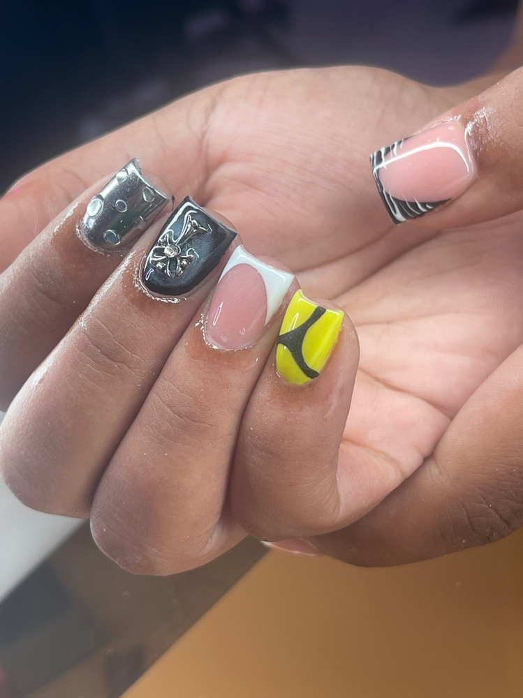 Short Acrylic Fullset W/ gel polish at Black Barbie Nailz in Conroe, TX