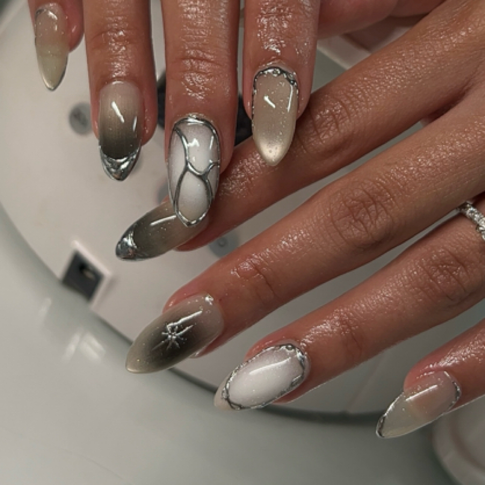 Isolated Chrome Per Nail at Nails By Amanda in Thousand Oaks, CA