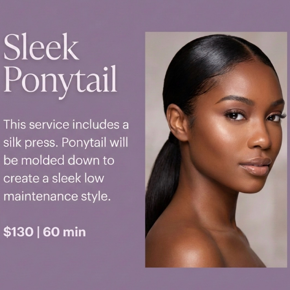 Sleek Ponytail(Press Included) at Hair by J’Rena’ in Lawrenceville, GA