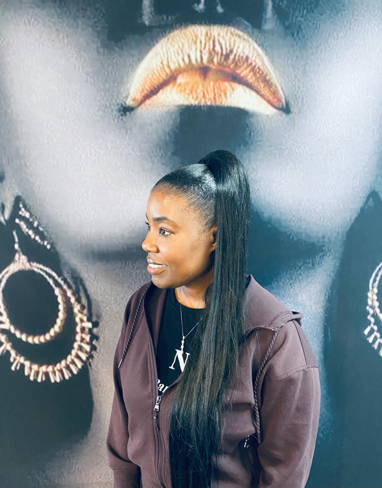 Sleek Ponytail On Natural Hair/ Press Included