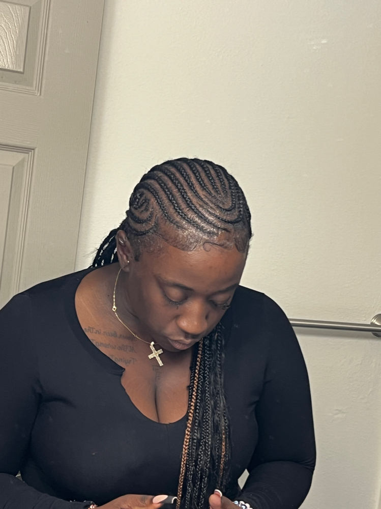 Small Boho Feed In Braids