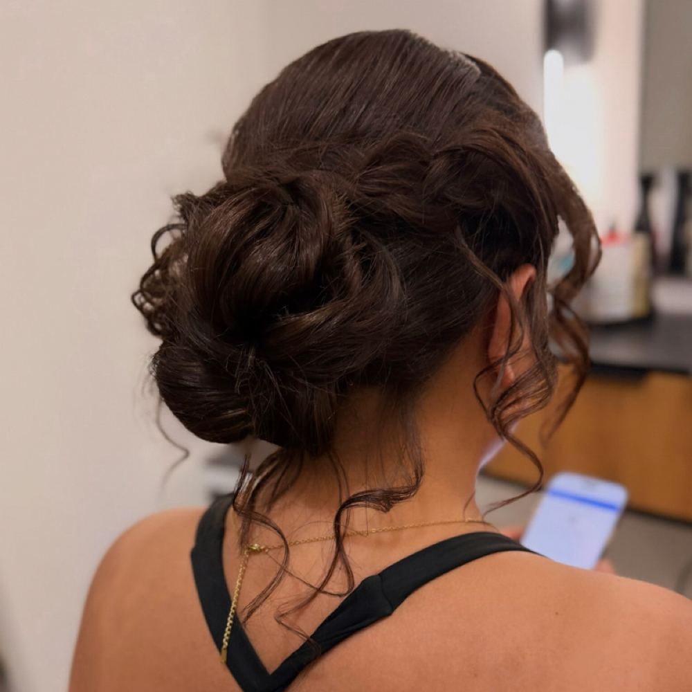 Messy Bun With Braid at Lineage Beauty Studio by Vale in Four Oaks, NC