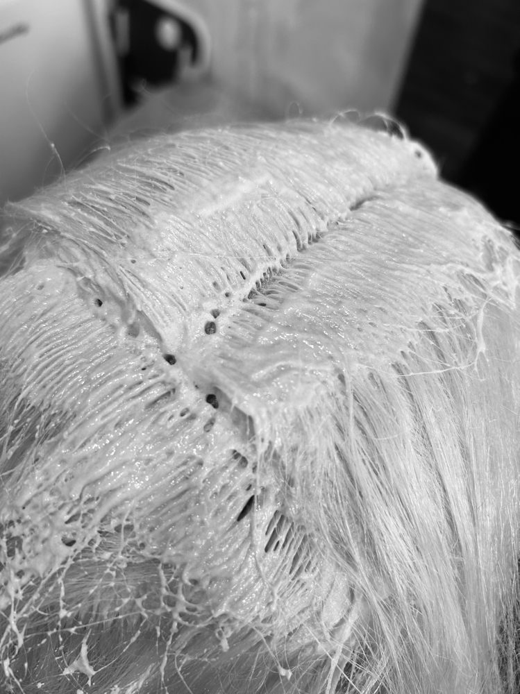 bleach and tone (on scalp lightener