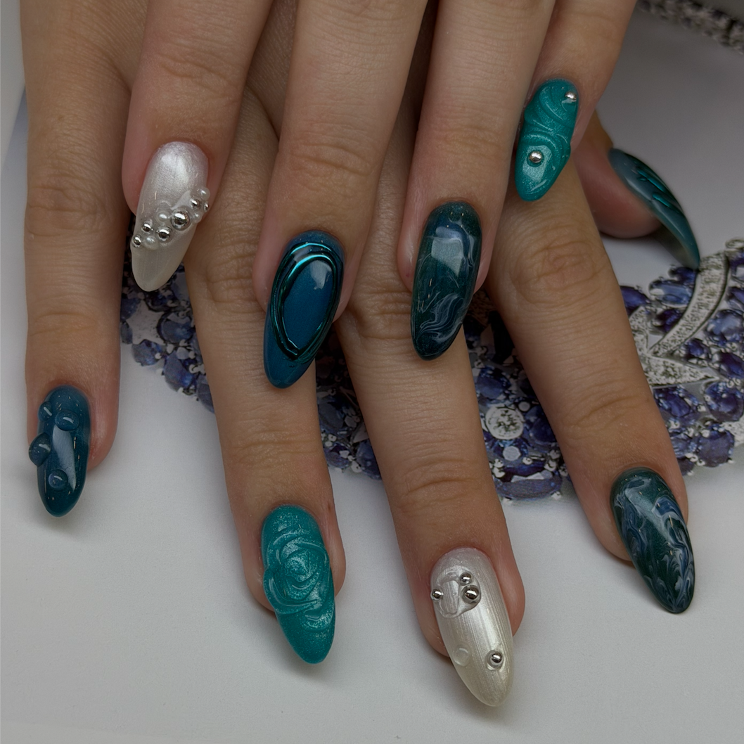 Structured Gel Manicure-Detail Art at Alamo Nail Atelier in Alamo, CA