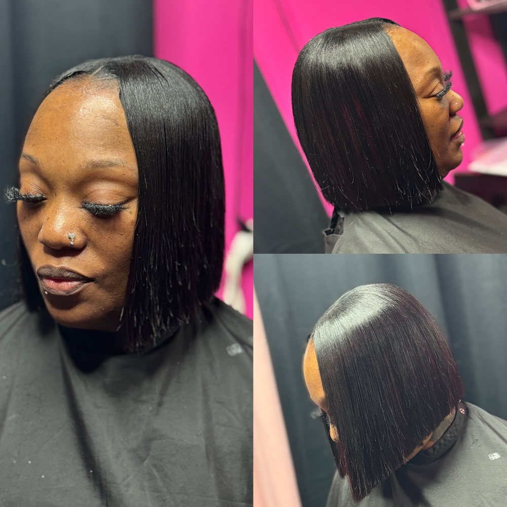 Blunt Cut Bob Middle/side Part