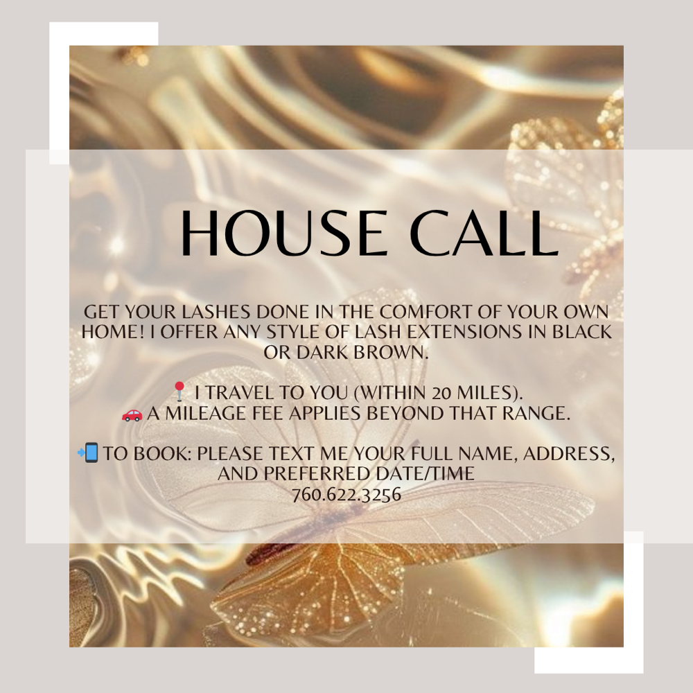 House Call at Lashes By Lori in Oceanside, CA