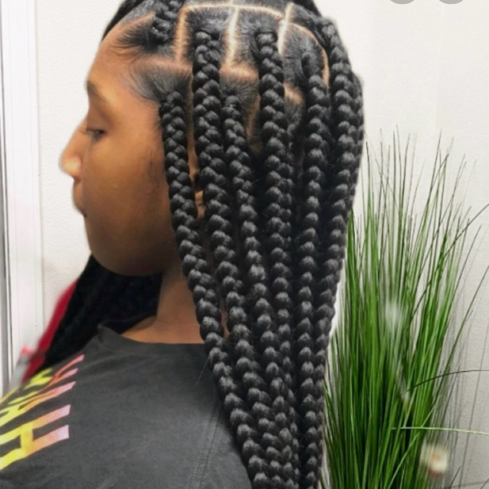 Large Box Braids Waist Length at Sleek Touch By Ty Hair Braiding in Atlanta, GA