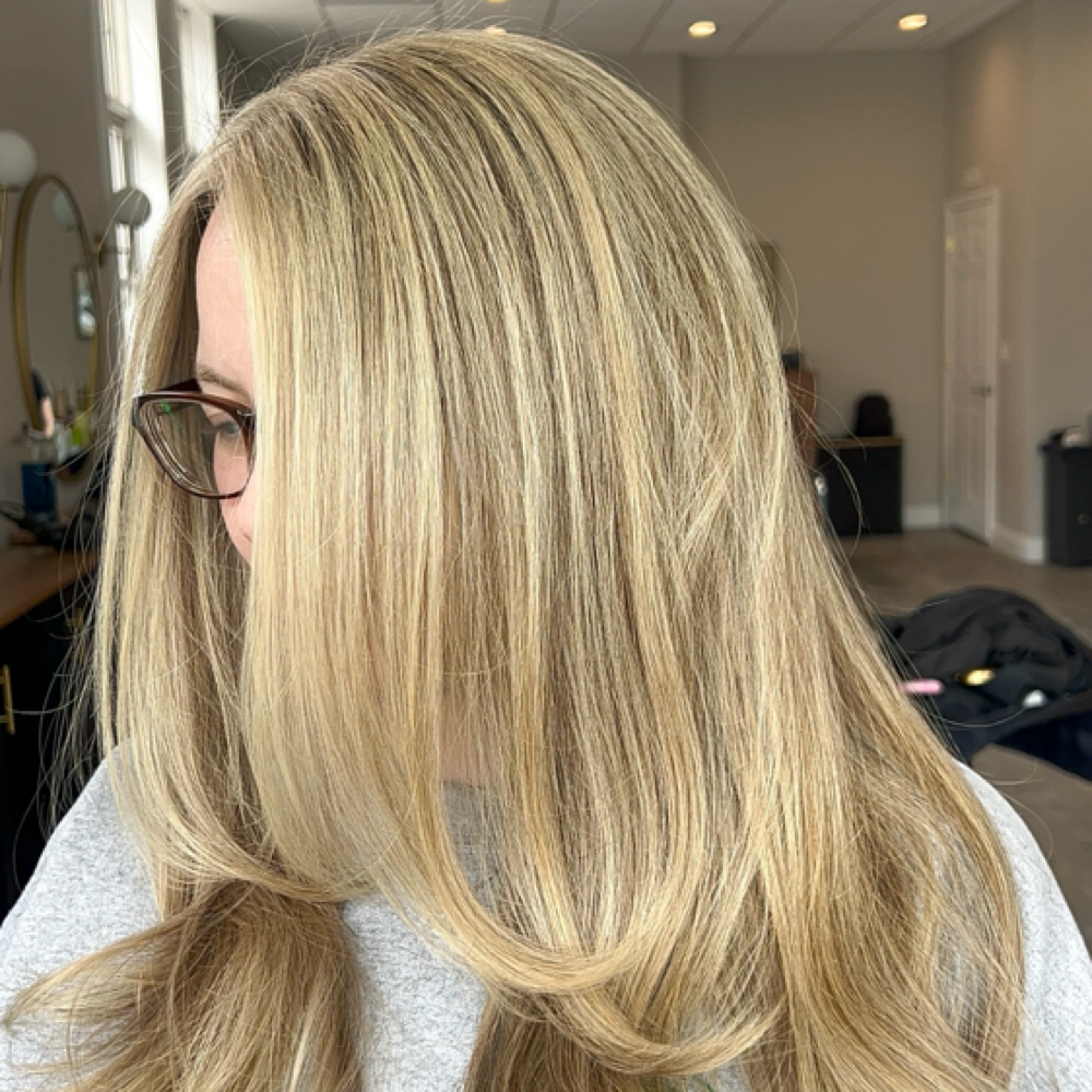 Full Foil/Balayge + Haircut Blw Dry at Le posh salon in Merrimac, MA