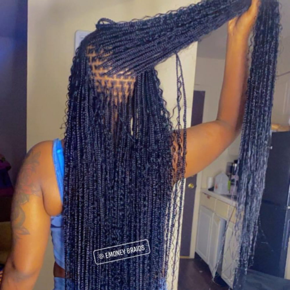 Xsmall Boho Knotless Braids at E-Money Braidz in Memphis, TN