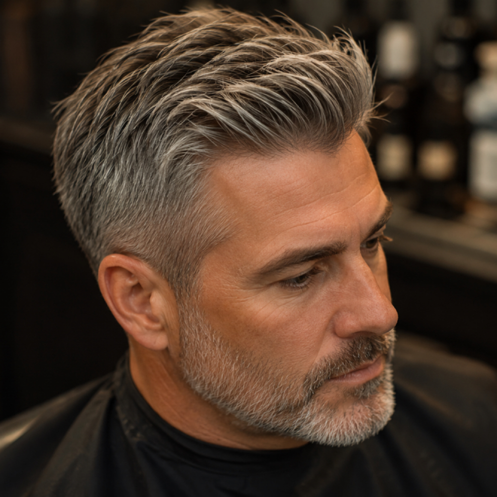 Men’s Gray Blend + Haircut at Sage & Scissors Studio in Charlotte, NC