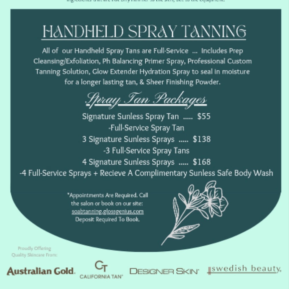 4 Pack Spray Tans $168 at Somewhere On A Beach Tanning in Saint Joseph, MO