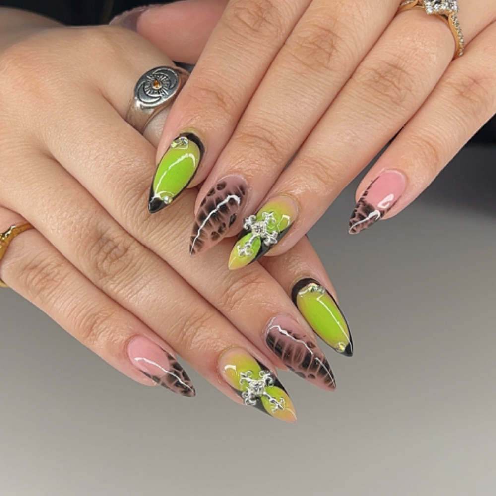 Full Set w/ Tier 3 Nail Art at Nails by Bunny in Southgate, MI
