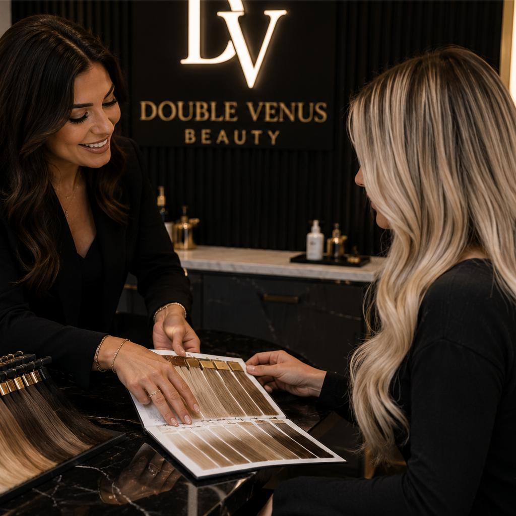 Luxury Hair Extension Consultation at Double Venus Beauty in Secuacus, NJ