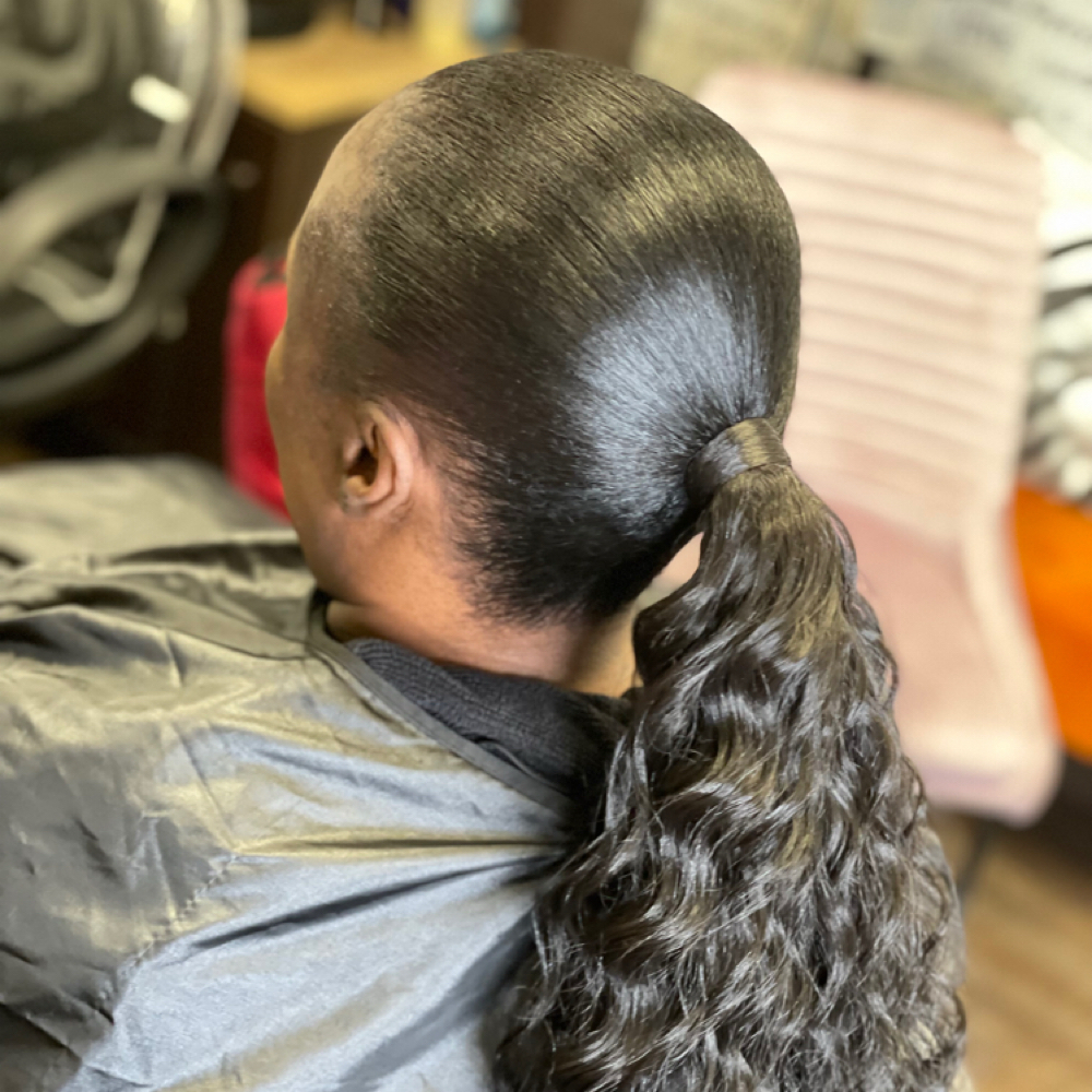Sleek Ponytail Glued at The Sparkle Collection in Towson, MD