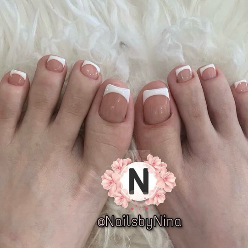 French Tip Gel Pedicure at November Nails in Santa Rosa, CA