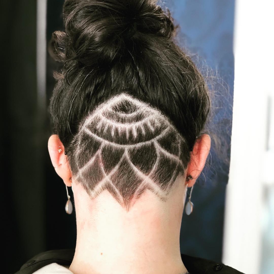 Undercut with Design at Kristin Leigh Art in Ithaca, NY