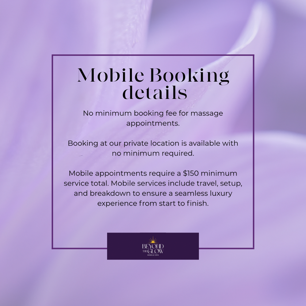 Mobile Booking Details at Beyond the Glow Mobile Spa in Bradenton, FL