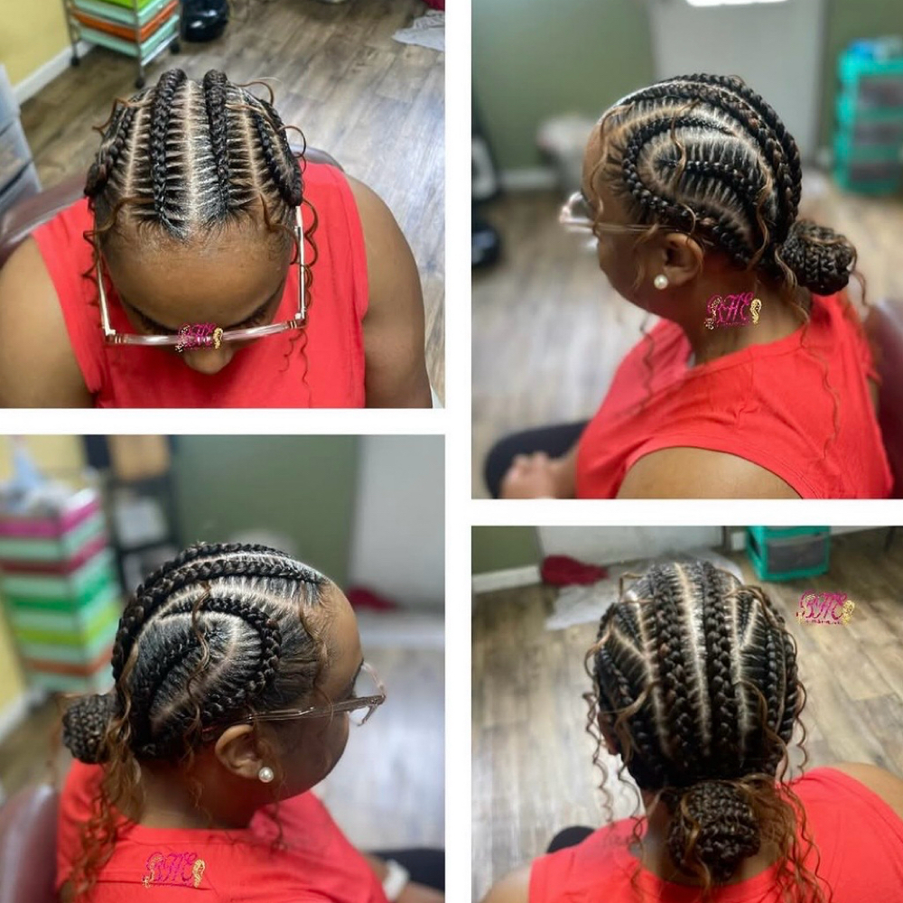 6 Stitch Braids w Bun Style at Erica Sam in Opelousas, LA