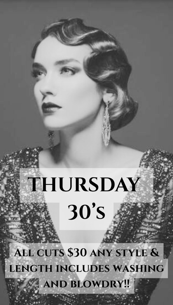 Special thursday $30 haircut
