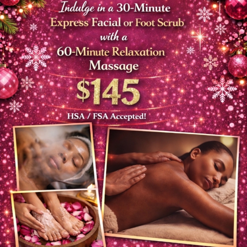 1hr Massage/ 30 Min Leg/Foot Scrub