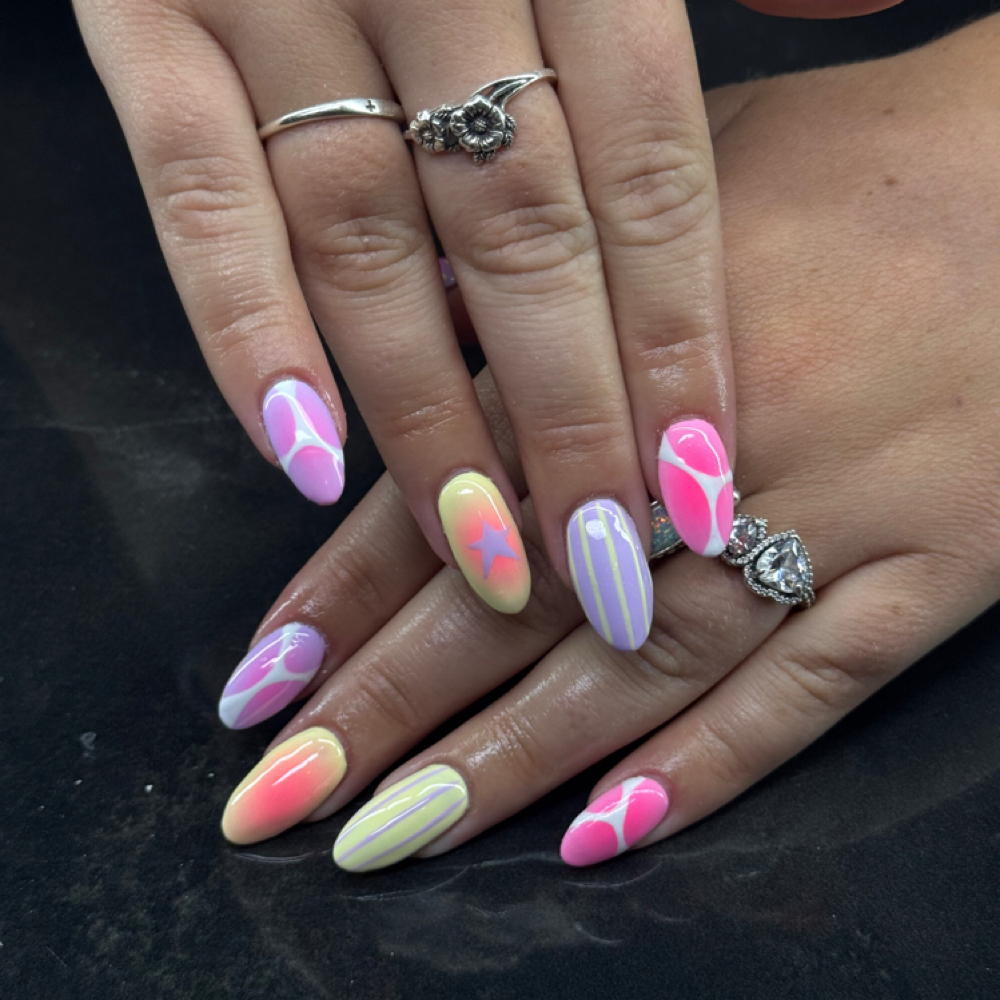 Medium Acrylic Fullset at Juss Nailss in Henderson, NV