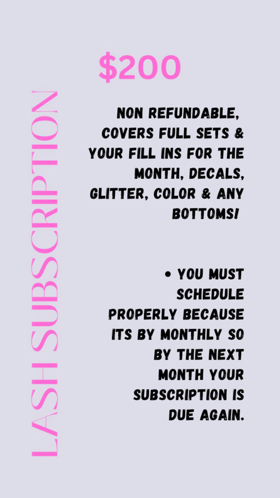 1 MONTH LASH SUBSCRIPTION